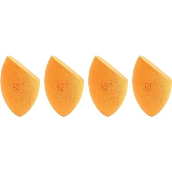 Real Techniques Makeup Sponge 4pc Set Miracle Complexion Blender, Vegan, Orange - Picture 2 of 7